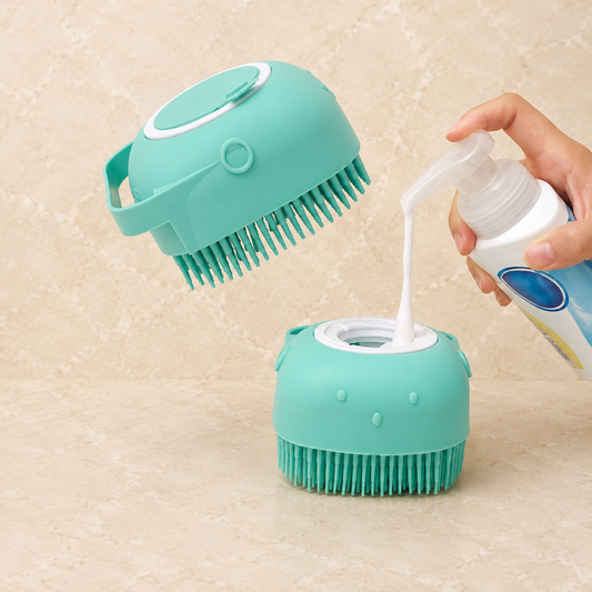 Honden massage badborstel met dispenser